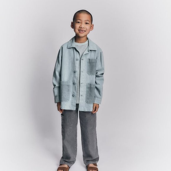 NWT ZARA TRUE NEUTRALS UTILITY OVERSHIRT  BLUE - REF 6917/800 BOYS 11-12 - Picture 2 of 4